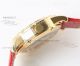 Fake Omega Deville Gold Flower Dial Red Leather Strap Ladies Watches (5)_th.jpg